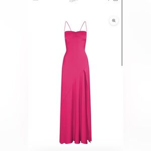 Gaia Gown dress from HNTR the Label. Color: Hot pink
